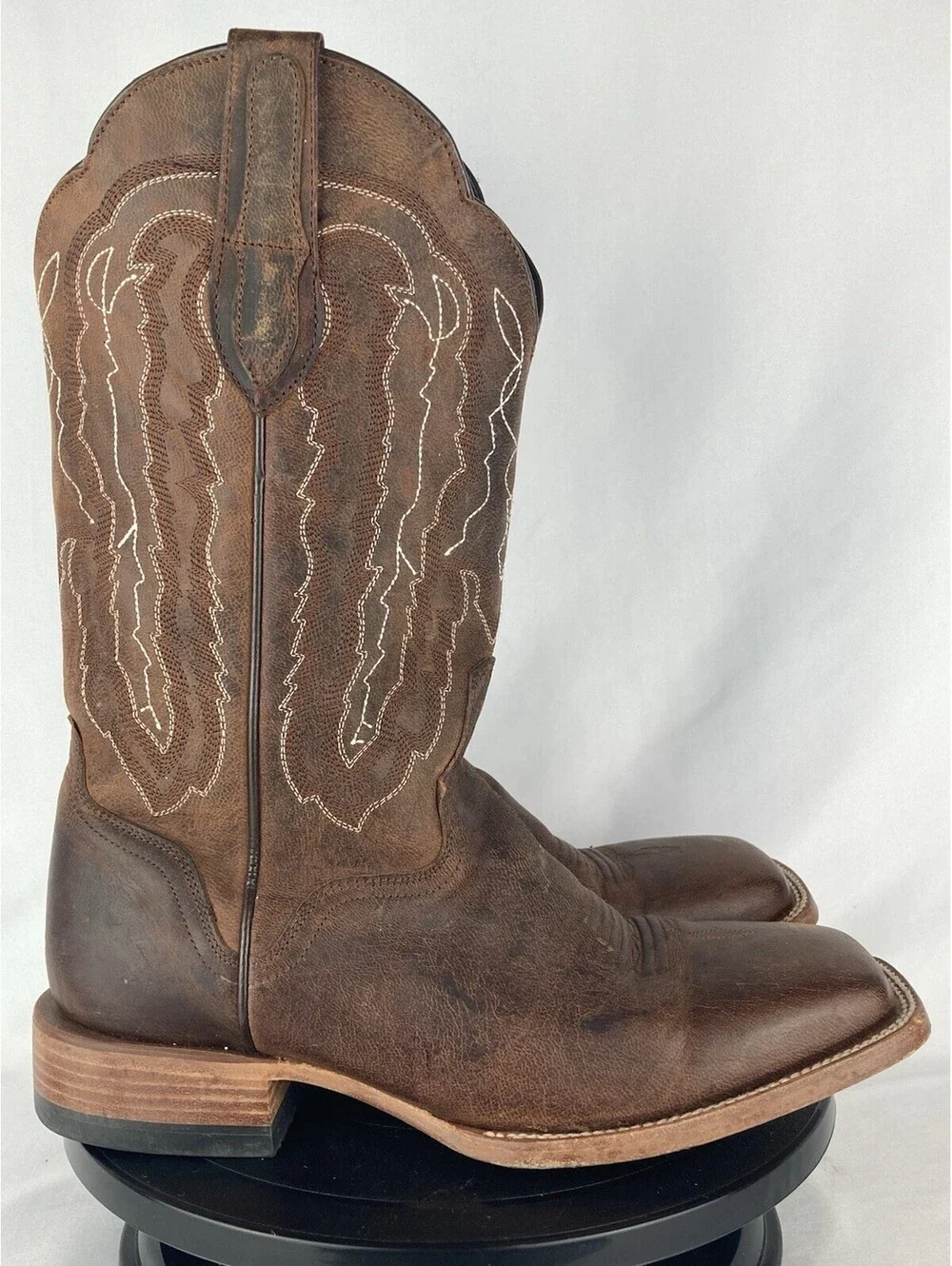 Men’s 8.5 EE (Wide) JB Dillon Mad Dog Bone Goat Leather Cowboy Boots Square Toe